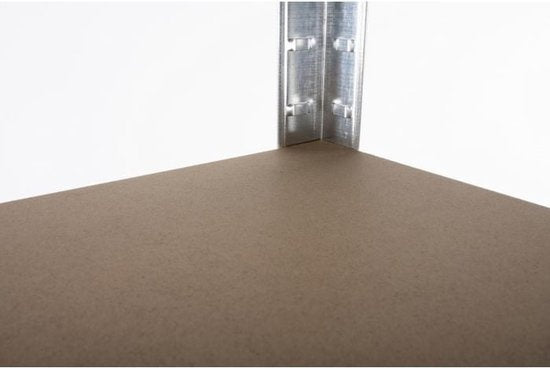 Kinzo - Regalschrank (Heavy Duty) - 5 MDF-Böden, Max. 750 kg, Montage ohne Schrauben - 172 x 75 x 30 cm - Metall/MDF - Grau/Braun