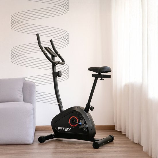 Fitby Heimtrainer - Heimtrainer - Heimtrainer Fitness - 8 Widerstandsstufen - Mit Herzfrequenzfunktion - 100 KG - Schwarz