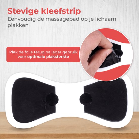 Nuvance - EMS-Massagegerät mit Steuerung - Inkl. eBook und 6 wiederverwendbaren Massagematten - Stimuliert die Durchblutung - Geeignet für Rücken, Arme und Beine - Kabellos - 8 Stufen und 19 Intensitäten - Schwarz/Blau