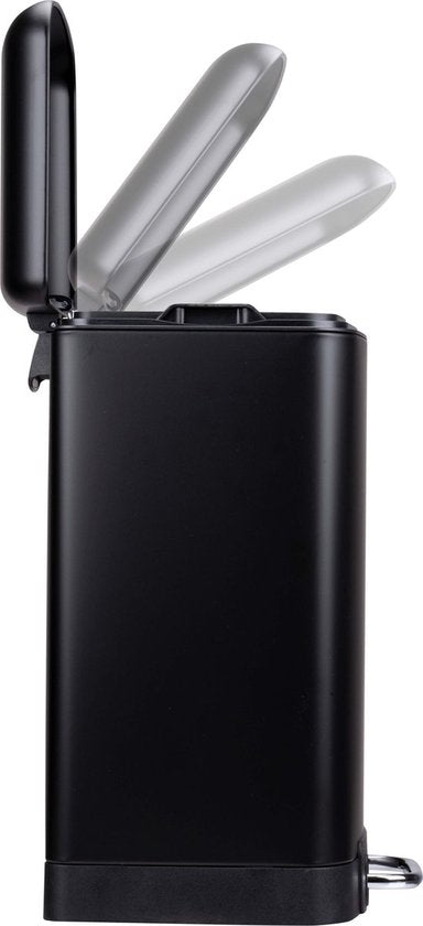 Dirt Devil Treteimer 30 Liter – Abfallbehälter mit Soft-Close-Mechanismus – Mülleimer mit herausnehmbarem Inneneimer – für Küche und Bad – 34,5 x 32,5 x 61,5 – Edelstahl – Schwarz