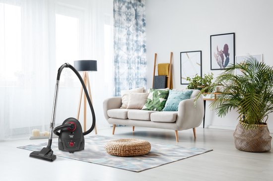 Bestron Staubsauger mit Beutel – ABG450ZRE – HEPA 12 – Reichweite 7,5 m – inkl. 3 Staubsaugerbeutel – Rot/Schwarz – 5 Jahre Garantie