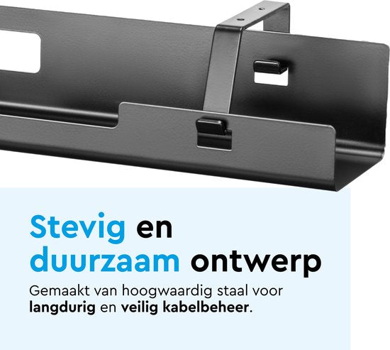 BRASQ Universelle Kabelrinne Schwarz für den Untertisch - Inklusive Cable Organizer - Kabelmanagement