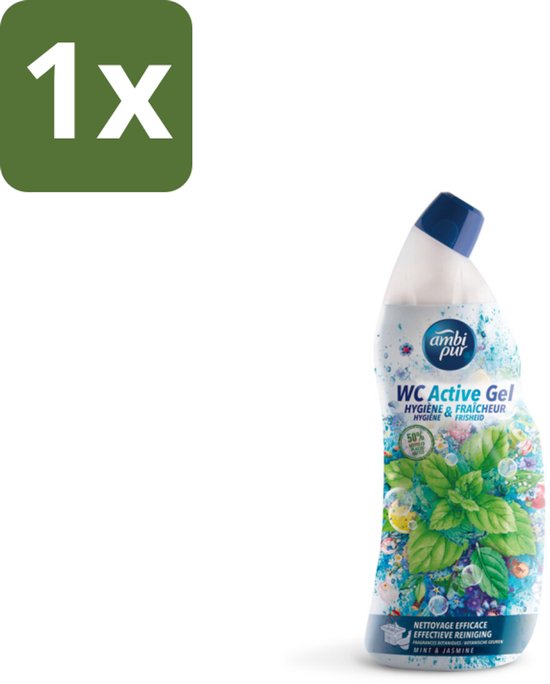 Ambi Pur – Toilettenreiniger – WC Active Gel – Minze & Jasmin – 750 ml – 1 Stück