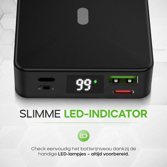 iSetchi MagSafe powerbank 12000 mAh - Kleine Größe - Magnetisch & kabellos - Externer Akku - Tragbares Ladegerät - Notfallpaket - Geeignet für Apple iPhone 12/13/14/15/16 - Schwarz