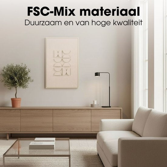 Mica Decorations Wanddekoration – Wandpaneel mit abstrakter Kunst, 60 x 40 x 3 cm – Wohnaccessoire für Wohnzimmer oder Schlafzimmer – Hellgrau