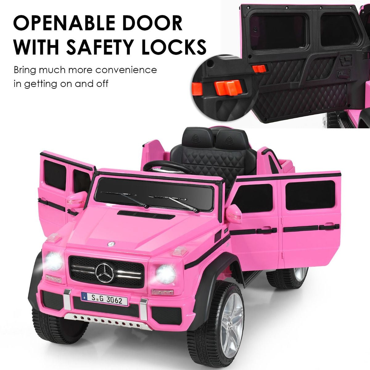 Coast Elektrisches Kinderauto - Mercedes Benz - bis zu 8 Jahren - Max. 30 kg - Rosa
