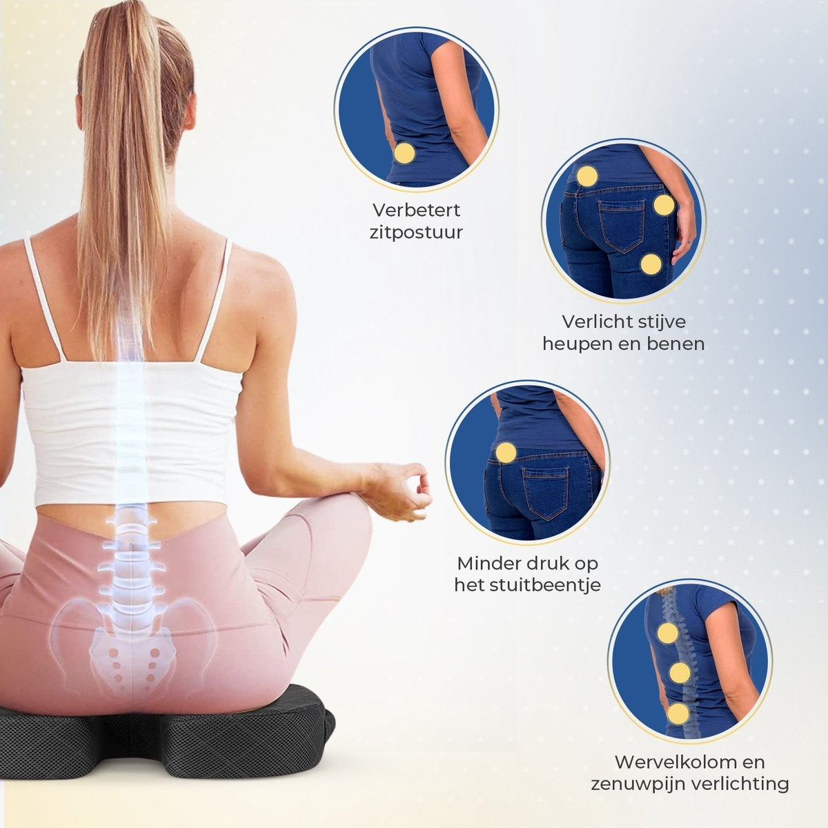 SafeLife Sitzkissen orthopädisch & ergonomisch - Steißbeinkissen - Keilkissen - ergonomisches Sitzkissen