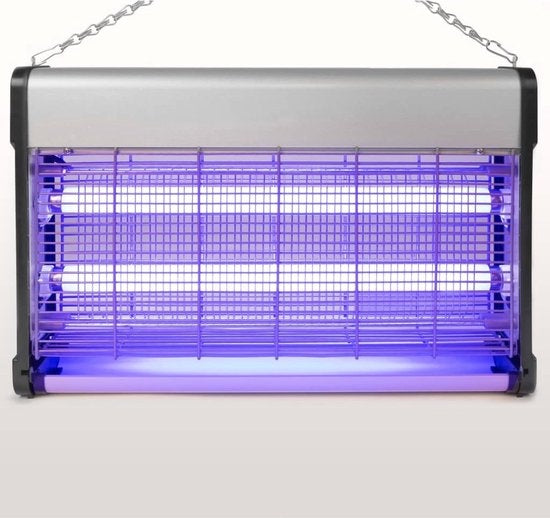 Perel Insektenvernichter, elektrisch, Spannungsnetz 2800 V, herausnehmbare Auffangschale, 100 m², Metall