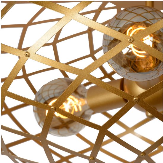 Lucide WOLFRAM - Deckenleuchte - Ø 65 cm - 3xE27 - Matt Gold / Messing