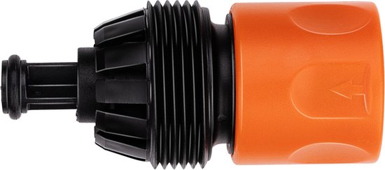 BLACK+DECKER Gartenschlauch Schnellkupplung - mit Wasserstop - 5/8'-3/4' - ⌀16-19 mm - Kunststoff - Schwarz/Orange