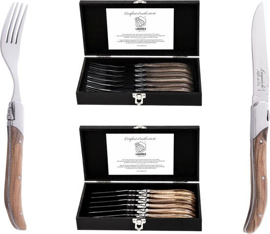 Laguiole Style de Vie Gabeln Luxury Line - 6-teilig - Olivenholz