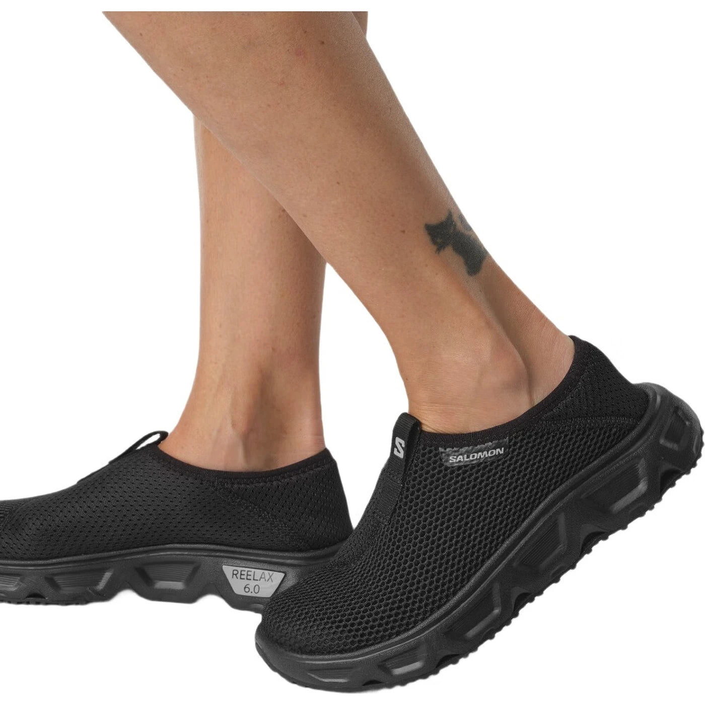 Salomon Reelax Moc 6.0 Erholungsschuhe für Damen – Schwarz – Slipper mit umklappbarem Fersenbereich – atmungsaktives Mesh – Größe 37 1/3