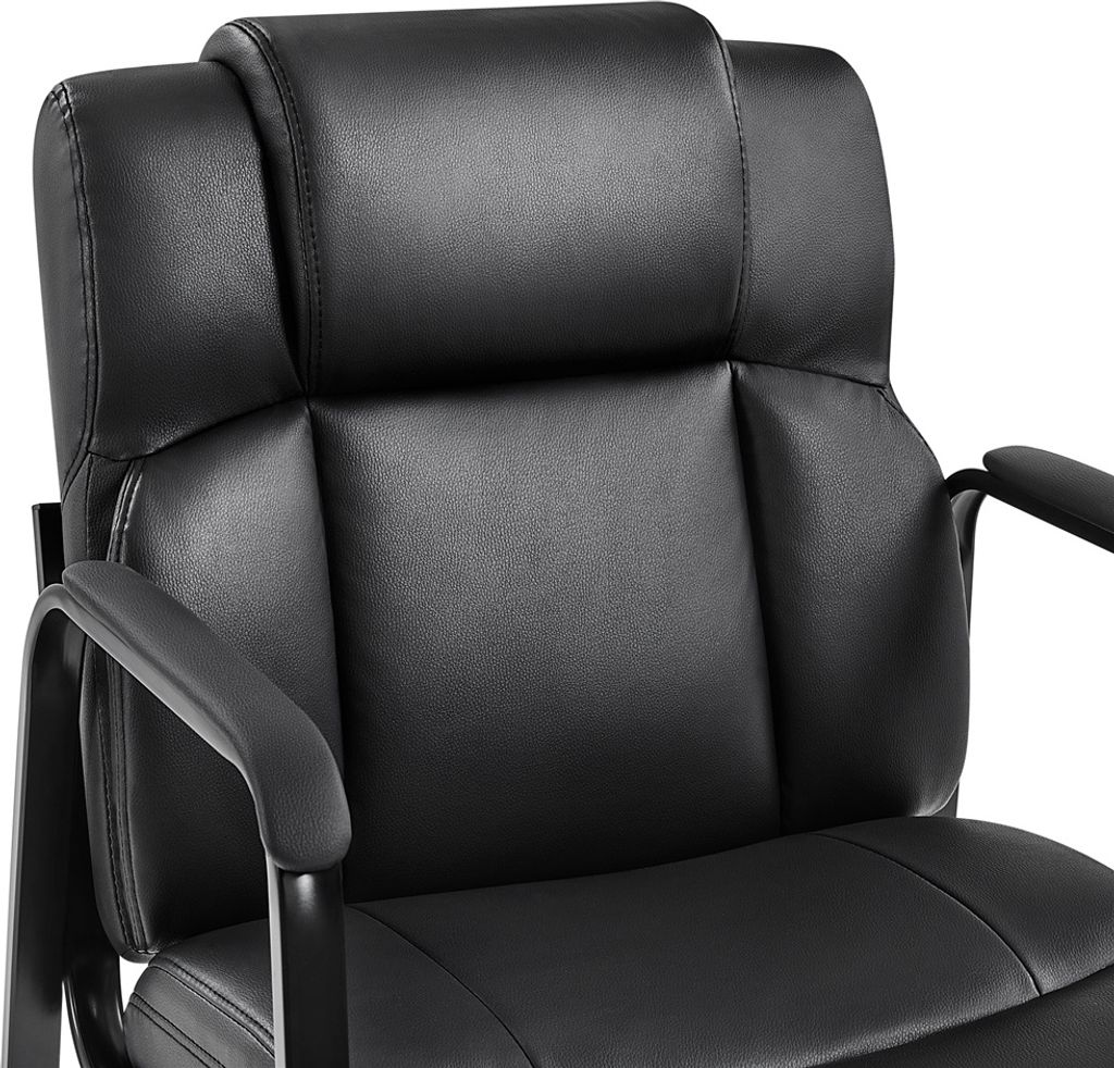 Yaheetech Bürostuhl-Set, 2er-Set – Esszimmerstühle mit Armlehnen und Rückenlehne – Kunstleder – 64 x 68,5 x 91,5 cm – Schwarz