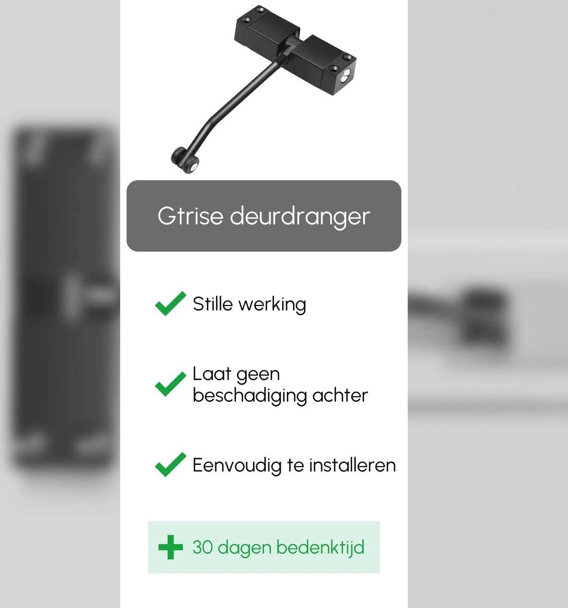 Gtrise Türschließer – für den Innen- und Außenbereich – bis 40 kg – recyceltes Aluminium