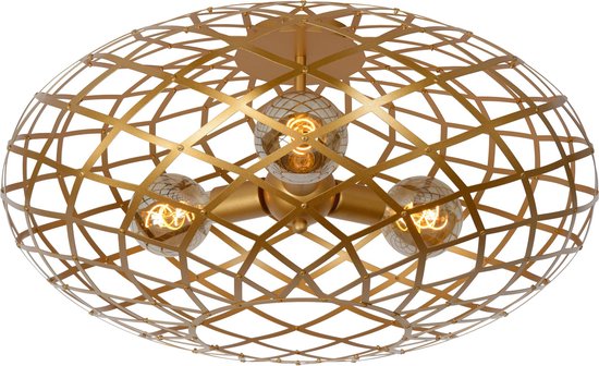 Lucide WOLFRAM - Deckenleuchte - Ø 65 cm - 3xE27 - Matt Gold / Messing