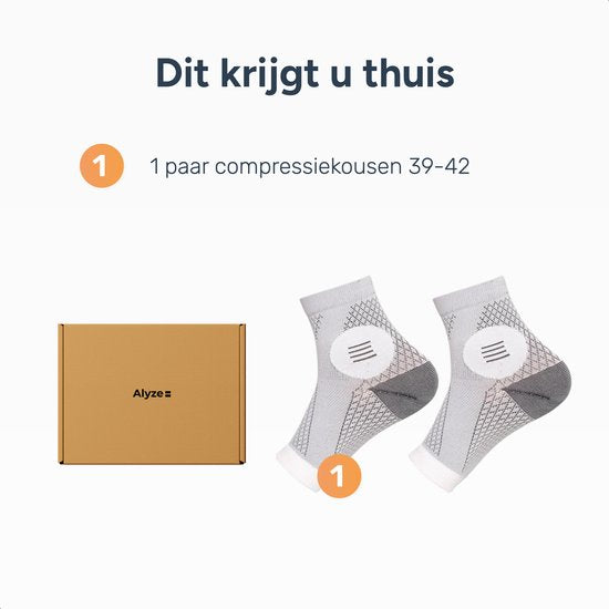 Alyze Neuropathie Socken - Größe 36-42 - Kompressionsstrümpfe - Medizinische Stützstrümpfe - Diabetes - Bett - Schlafsocken - Durchblutung & Laufen