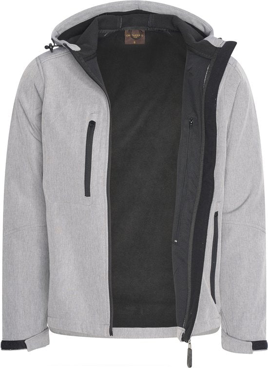 Cappuccino Italia - Herren Outdoor Jacke Softshell Kapuzenjacke Grau - Grau - Größe L