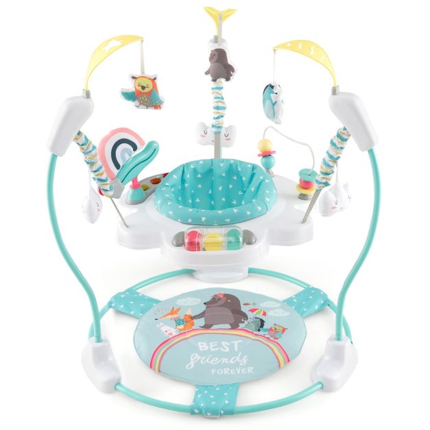 Coast Baby Sky Jumperoo Lauflernhilfe mit Höhenverstellung, Spielzeug und Spieluhr, Hüpfsessel mit 360° drehbarem Sitz, Activity Center für Babys ab 6 Monaten, belastbar bis 12 kg