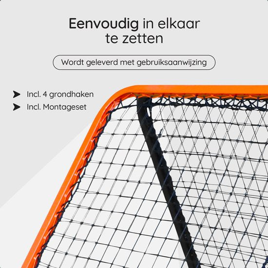 Volcan Adjustable Rebounder - Fußball-Trainingsgerät - Doppelseitiger Fußball-Bouncer - 85 x 85 cm - Inklusive Bodenanker - Doppelte Progression