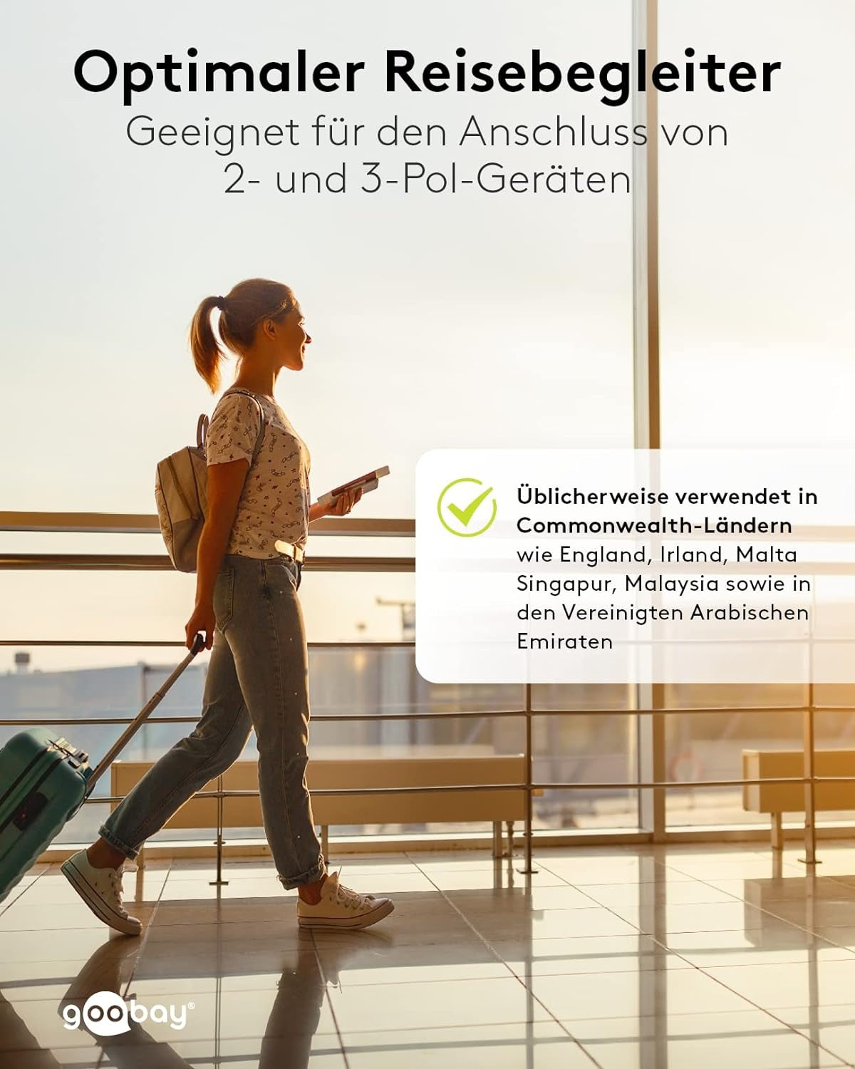 Goobay Universaler Reisestecker - Weiß