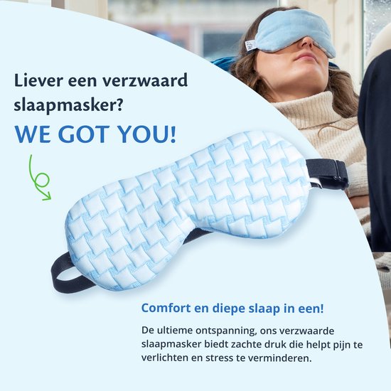 Ella Cooling Sleep Mask Frauen & Männer - Augenmaske mit Samtstoff Spitze - Verstellbar - Schlafmasken