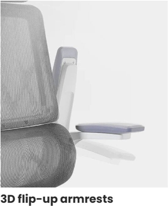 SIHOO M59AS Ergonomischer Bürostuhl – 3D-verstellbare und um 90° hochklappbare Armlehnen – Doppelte Rückenlehne mit adaptiver Lendenwirbelstütze – Sattelförmiges Sitzkissen – Hochwertiges Netzgewebe – BIFMA/SGS-zertifiziert – Bis zu 150 kg – 43,5 x 50,5 x