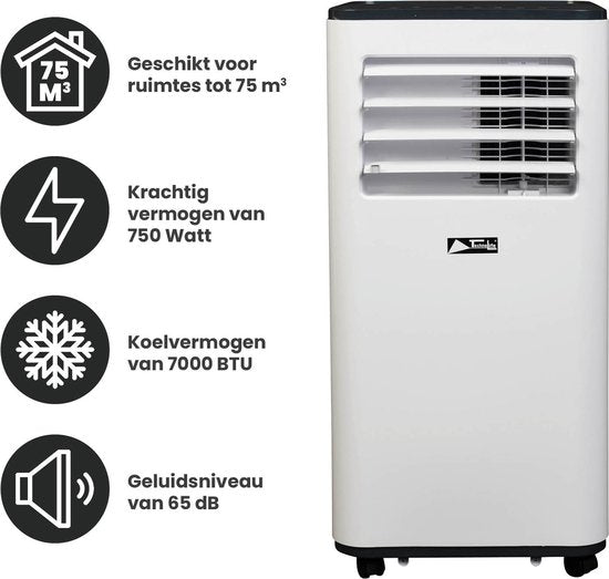 TechnoLife TL-7002 Mobiles Klimagerät - Klimatisierung - 7000 BTU - Weiß/Schwarz
