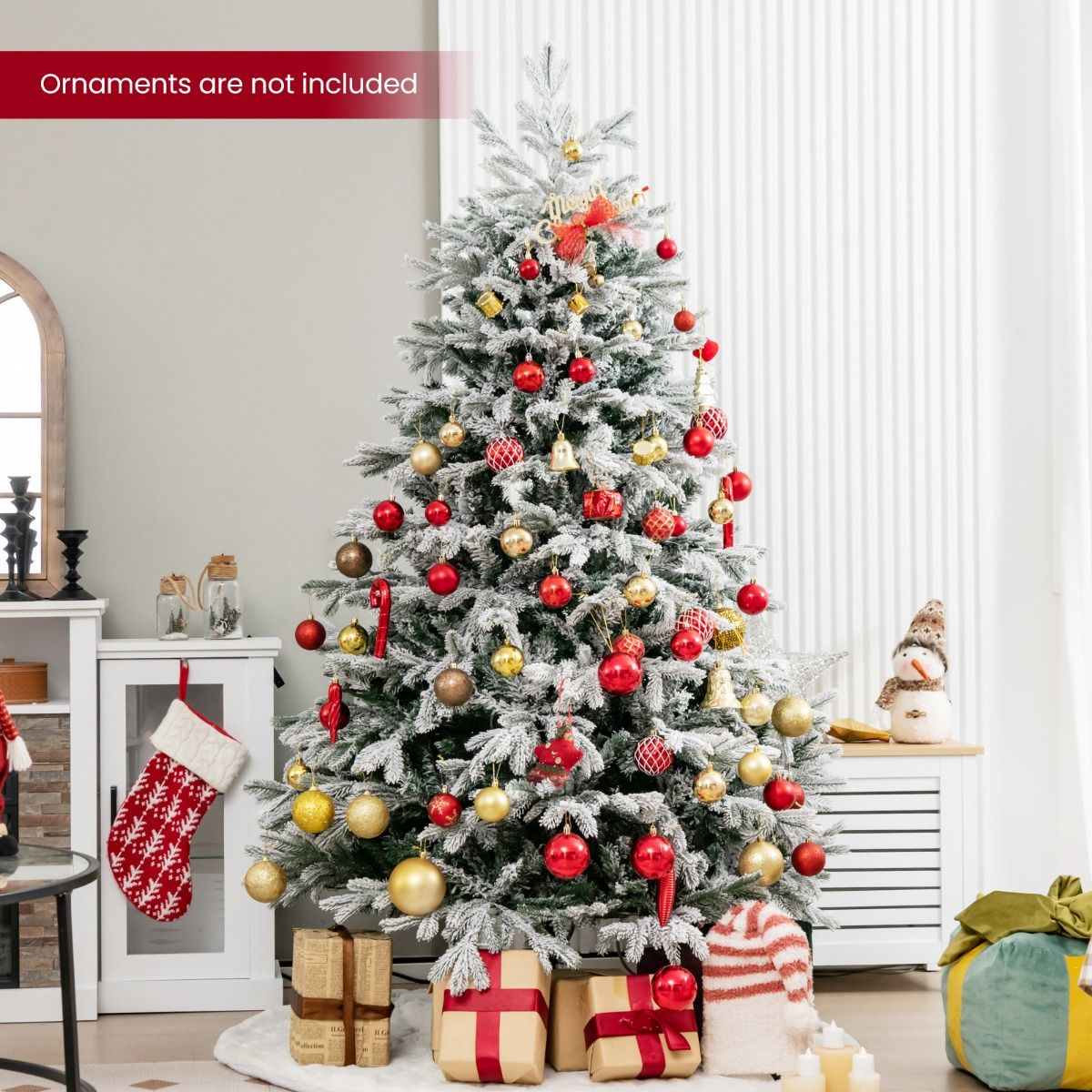 Coast Weihnachtsbaum 180 cm - verschneit - Warmweiße LED-Lichter - Grün/Weiß