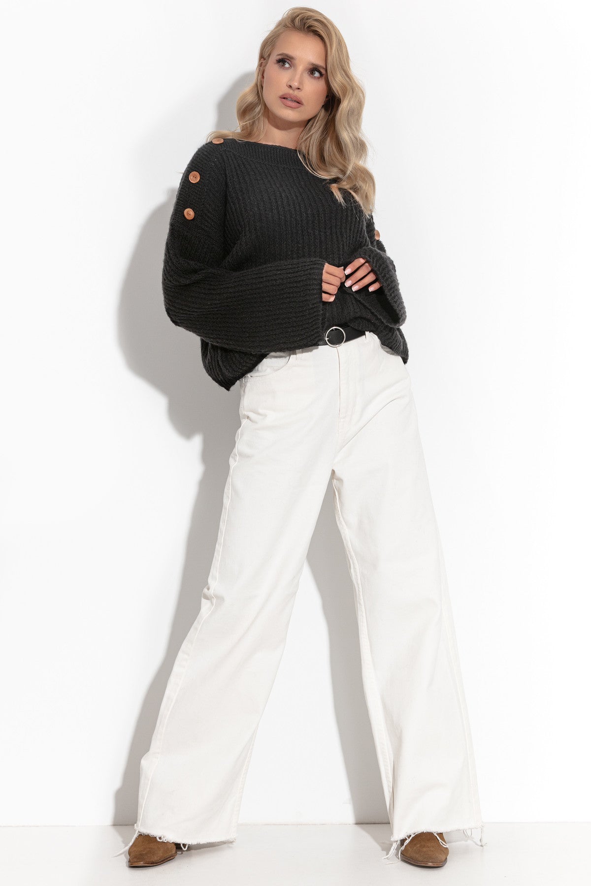 Fobya F1265 Damen Pullover - Schwarz - Größe 42/44