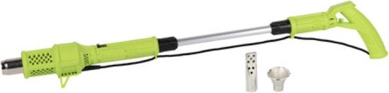 Kinzo Elektrischer Unkrautbrenner - Unkrautentferner 2000W - bis zu 650°C - Multifunktional - Umweltfreundlich - Inklusive Aufsätze - Grün/Grau