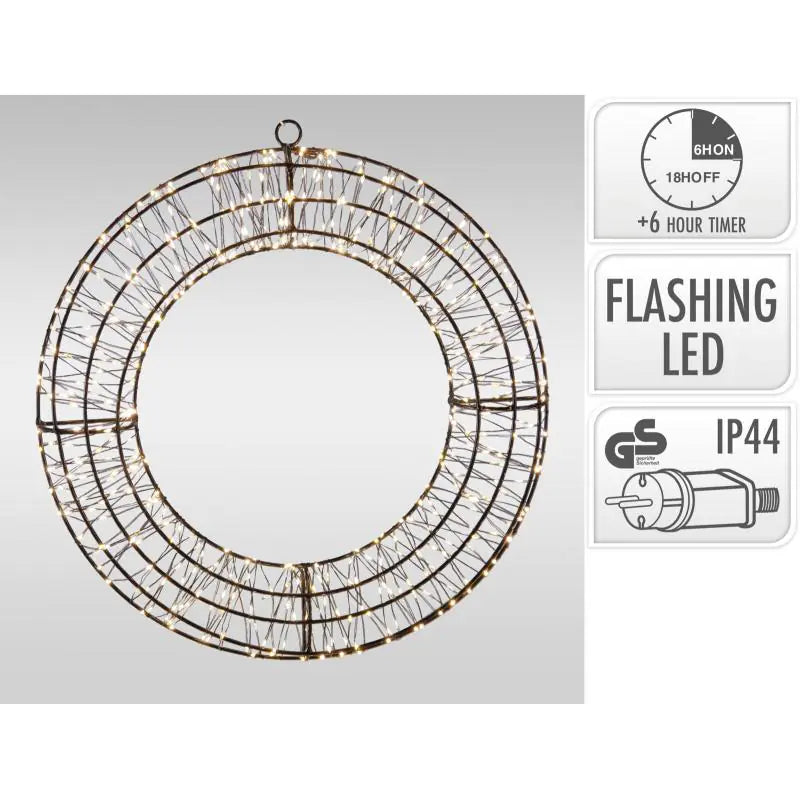 Nampook LED-Weihnachtskranz 58 cm mit warmweißer Beleuchtung – Stimmungsvolle Weihnachtsdekoration