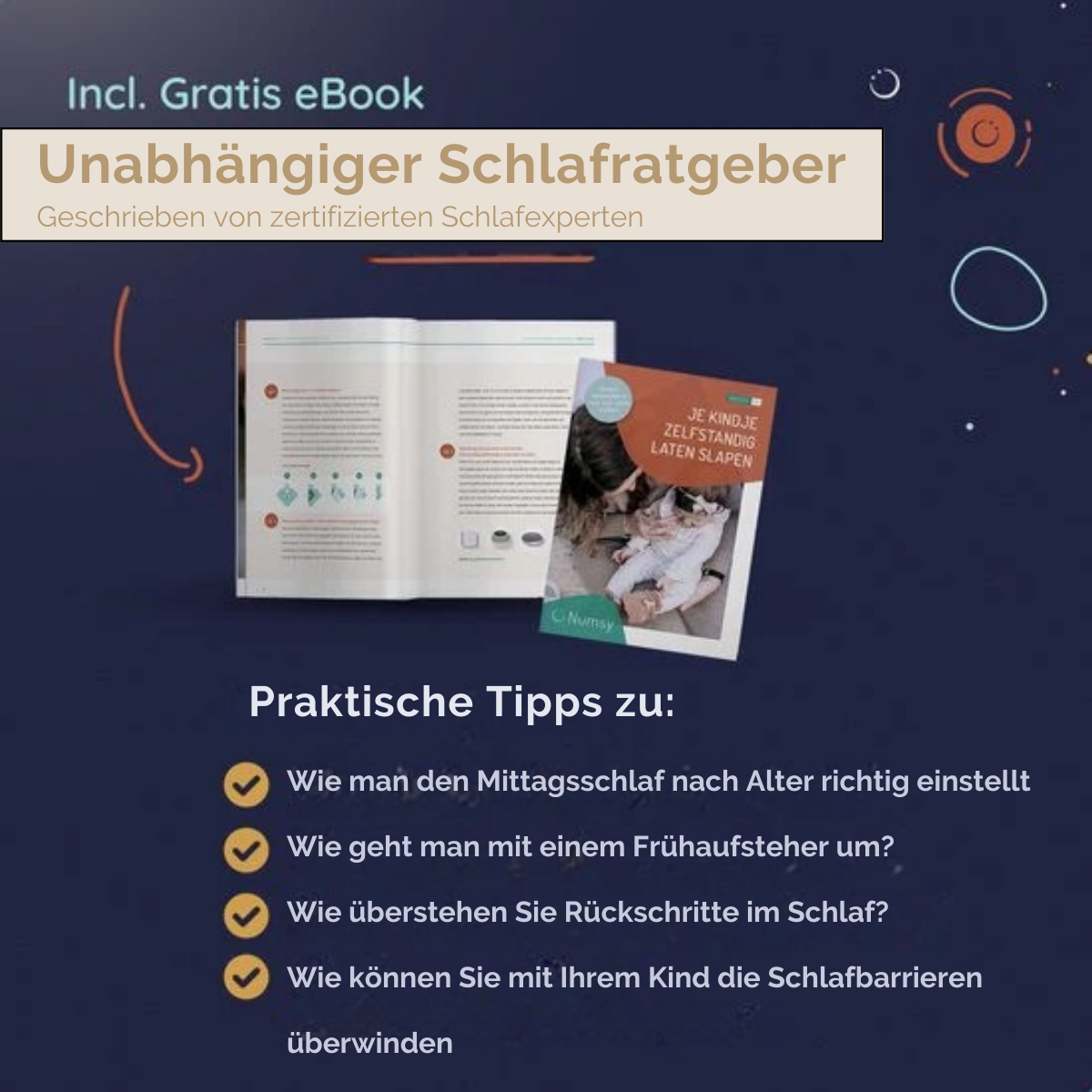 Numsy - Nachtlicht für Babys und Kinder - LED - Steckdose - Automatischer Lichtsensor