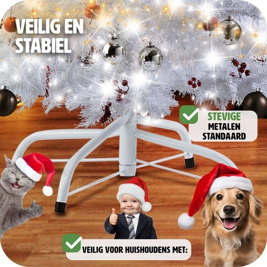 tectake - weiß Künstlicher Weihnachtsbaum - 180 cm - inkl. Ständer - Weihnachtsbaum - Tannenbaum - 533 Punkte - 402821