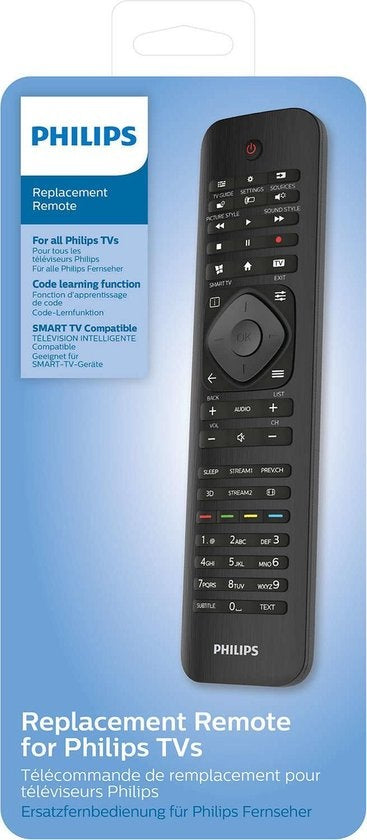 Philips Fernbedienung - Philips TV SRP4000/10 - Universal-Fernbedienung für Philips TV - Schwarz