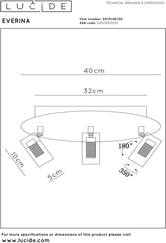 Lucide EVERINA – Deckenleuchte – Ø 40 cm – dimmbare LED – CCT – 2200 K/6500 K – Schwarz – Essential