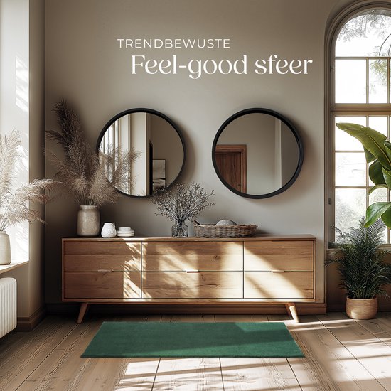 tectake® Kurzflorteppich - 80 x 150 cm - Grün - Teppich für Wohnzimmer, Schlafzimmer, Esszimmer - Pflegeleicht und waschbar - Rutschfeste Unterlage - Allergikerfreundlich - Verschiedene Größen und Farben