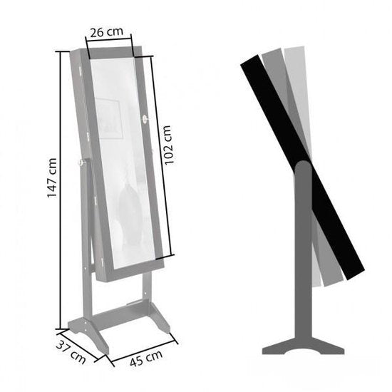 tectake - Vitrinekast - wit - MDF
