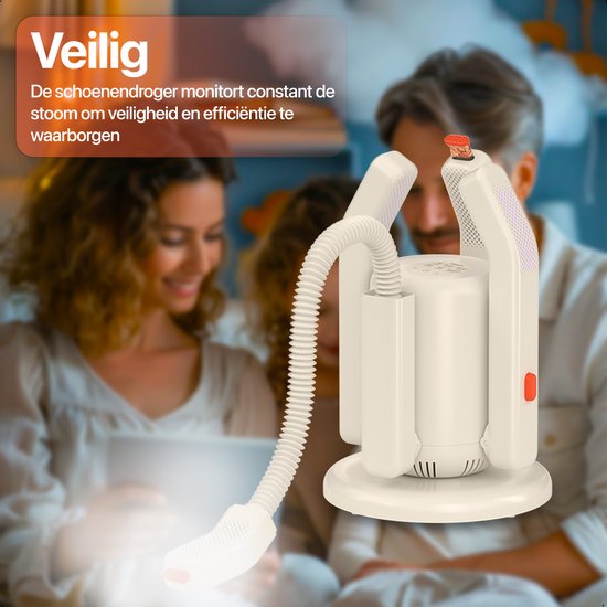 KRAFT Shoe Dryer Pro XL - 2 Paar Schuhe trocknen - UV-Sterilisation - Rosen-Salz Geruchsentferner - Schuh-Erfrischer - 2 Schläuche für lange Schuhe - Schuhtrockner Stiefel