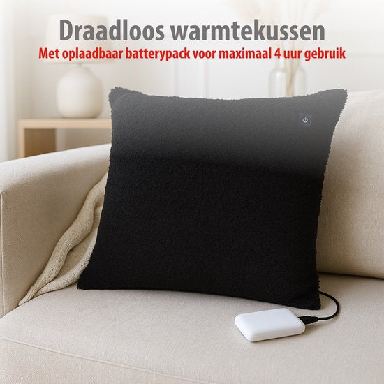alpina Elektrisches Wärmekissen – Wärmekissen für Nacken und Schultern – 3 Heizstufen – Automatische Abschaltung – Waschbarer Bezug – 60 x 62 cm – 100 W