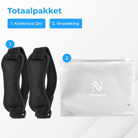 Nuvance - Patella Brace - Knieschiene - 2er-Set Knieschienen - Knieschiene zur Unterstützung - Knieschiene für Sport