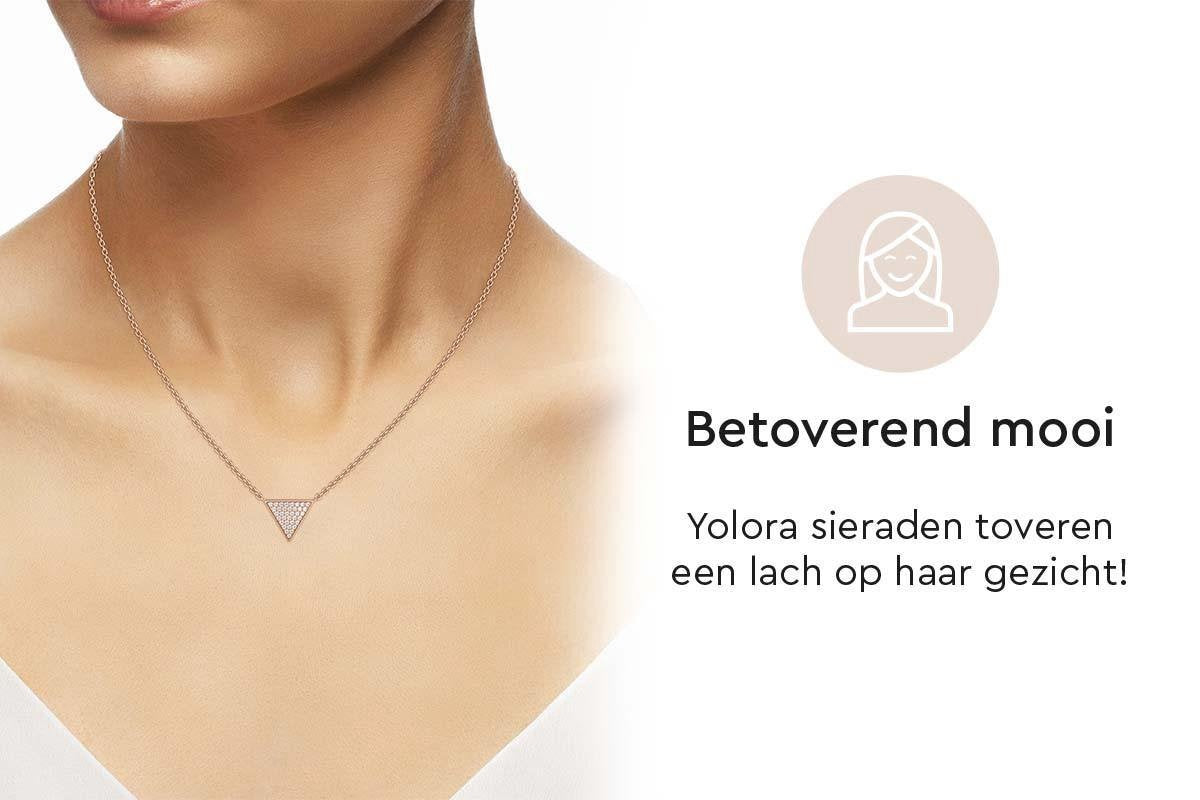 Yolora Damen-Halskette mit Anhänger - Kalpa Camaka Kristalle - Farbe Rose - 18K Rose Gold vergoldet - Damen-Halskette Rose Gold - Schmuck - Luxuriöse Geschenkbox - Geschenkbox - Exklusive Geschenkbox - Schöne Geschenkverpackung
