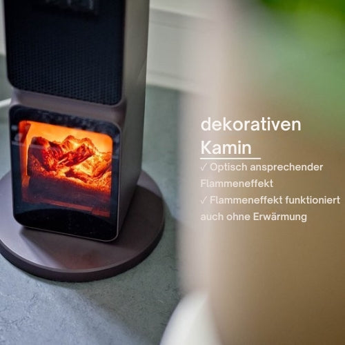 QLT No Less - Heizlüfter mit Swing und ECO-Modus - Elektroheizung mit Wifi + App-Steuerung - 2000W - Schwarz