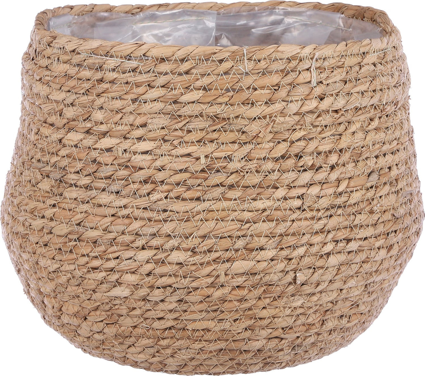 Mica Decorations Jorck Pflanzenkorb Ø26 x H24 cm - Braun - Handgefertigter Korb aus Seegras