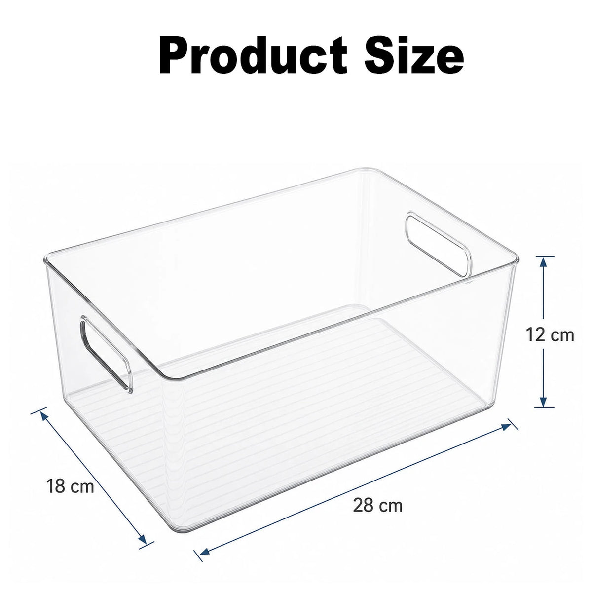 WhereHike Transparente Aufbewahrungsbox mit Griff, 4er-Set – Large – Kunststoff