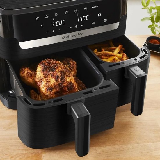Tefal EY901N10 Dual Easy Fry Essential - Airfryer - 2700W - 8,3L - Schwarz