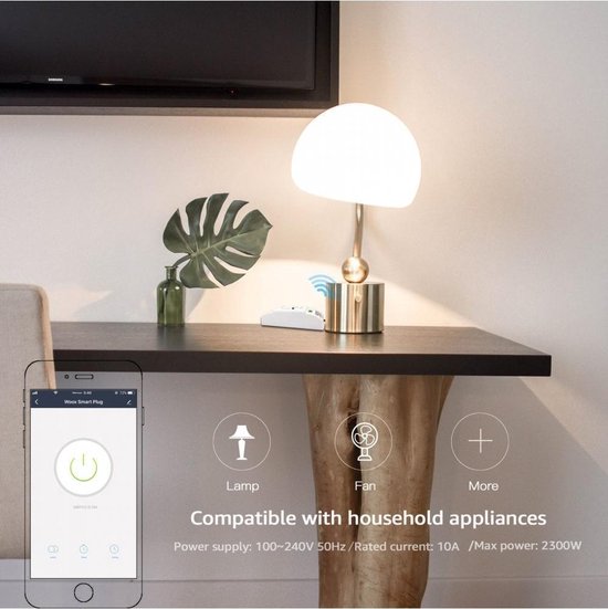 WOOX R4967 Smart WiFi Schalter powered by TUYA, 10A, 2300W, 100-240VAC 50-60Hz, Wi-Fi