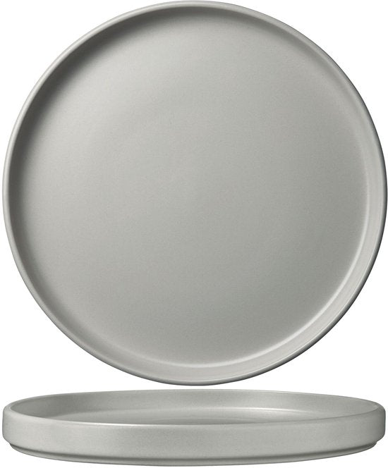 tectake® Geschirrset Una – 30-teilig – Steingut – für 6 Personen – stilvolles und langlebiges Geschirr – Set mit großen und kleinen Tellern, Schüsseln, Schälchen – Tassen – grau