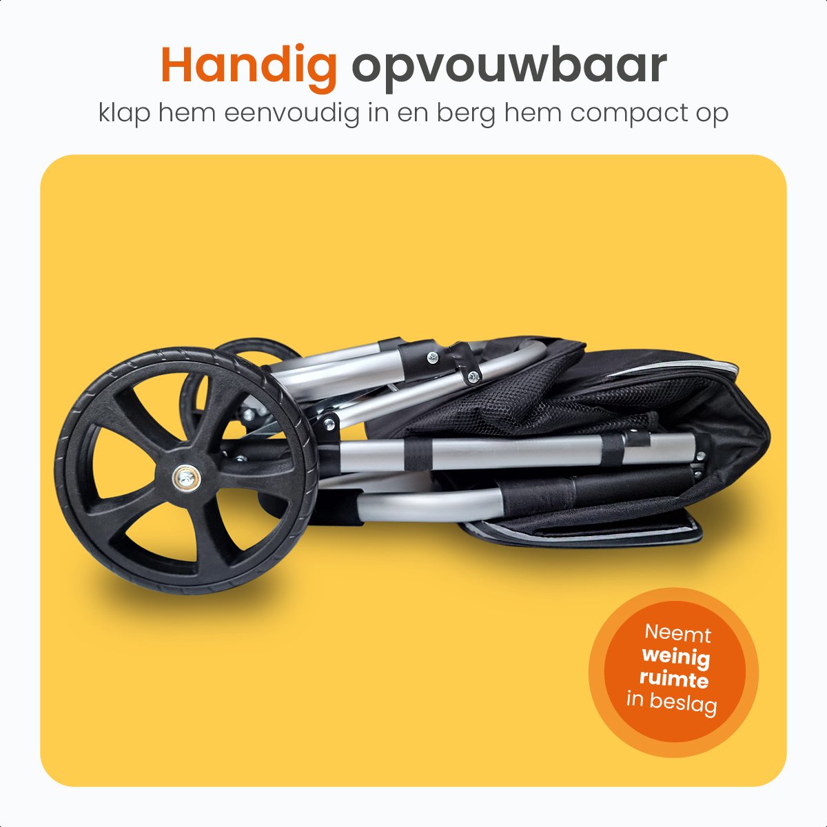 Goliving Einkaufswagen - Einkaufswagen mit Seitentaschen und Kühlfach - Zusammenklappbar - Wetterfest - Rostfreies Aluminium - Einkaufswagen mit Rollen - 50L - Schwarz