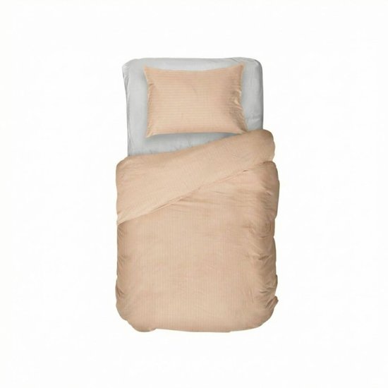 Kayori Elin Bettbezug aus Baumwollsatin – 140 x 200–220 + 1 Kissenbezug – Einzelbett – Nude