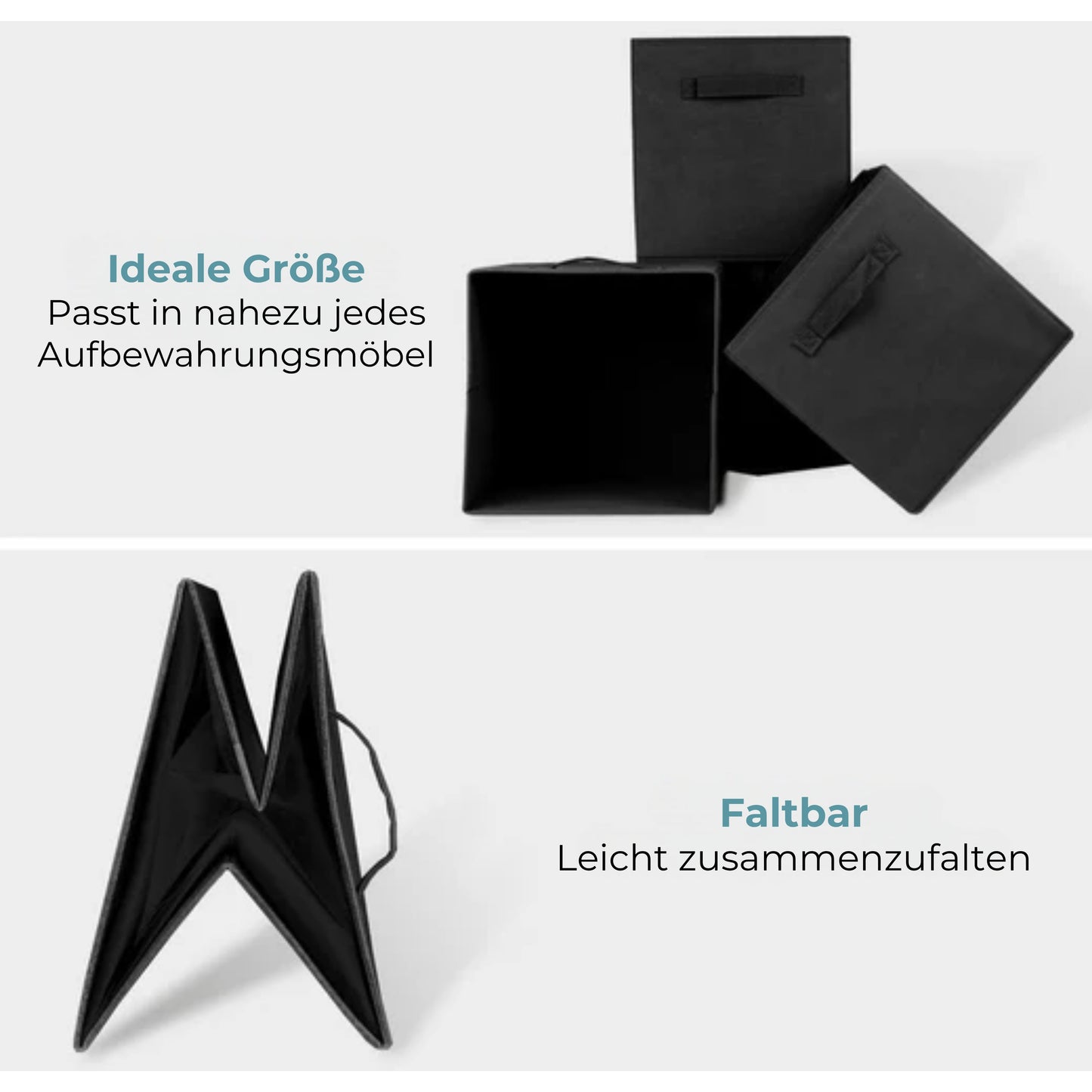 LifeGoods Kleiderschrank-Organisatoren - 6 Stück - 20L - Textil - Schwarz